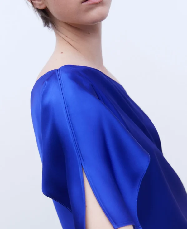 Adolfo Dominguez Chemises Et Tops*Chemisier Drape Cobalt