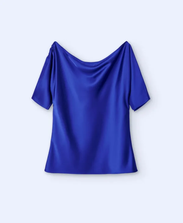 Adolfo Dominguez Chemises Et Tops*Chemisier Drape Cobalt