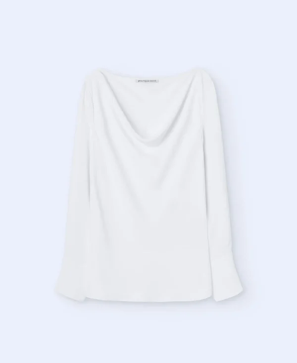 Adolfo Dominguez Chemises Et Tops*Chemisier Drape En Matieres Recyclees Ecru