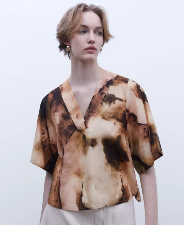 Adolfo Dominguez Chemises Et Tops*Chemisier Oversize Imprime En Coton Multicolore