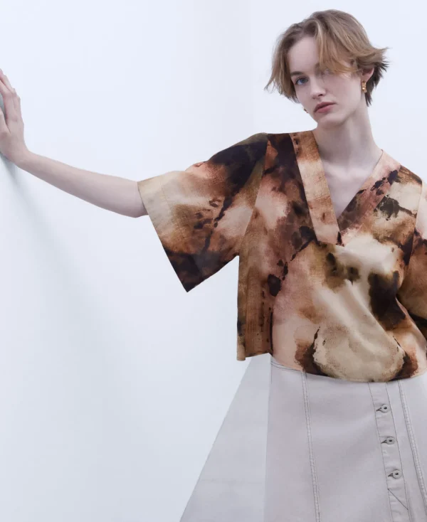 Adolfo Dominguez Chemises Et Tops*Chemisier Oversize Imprime En Coton Multicolore