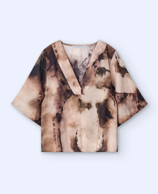 Adolfo Dominguez Chemises Et Tops*Chemisier Oversize Imprime En Coton Multicolore