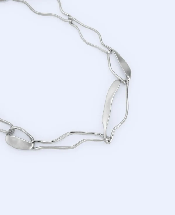 Adolfo Dominguez Bijuteria*Collier A Maillons En Zinc Argent