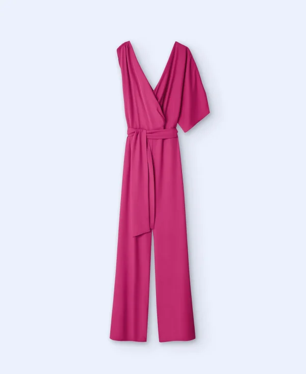 Adolfo Dominguez Robes & Combinaisons*Combinaison Asymetrique A Dos Drape Fuchsia