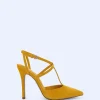 Adolfo Dominguez Chaussures*Escarpins En Daim Jaune Curcuma