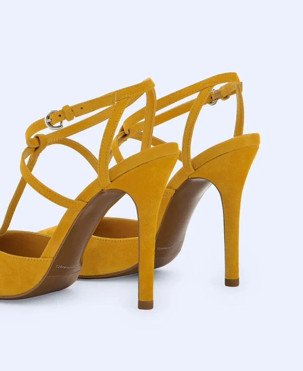 Adolfo Dominguez Chaussures*Escarpins En Daim Jaune Curcuma