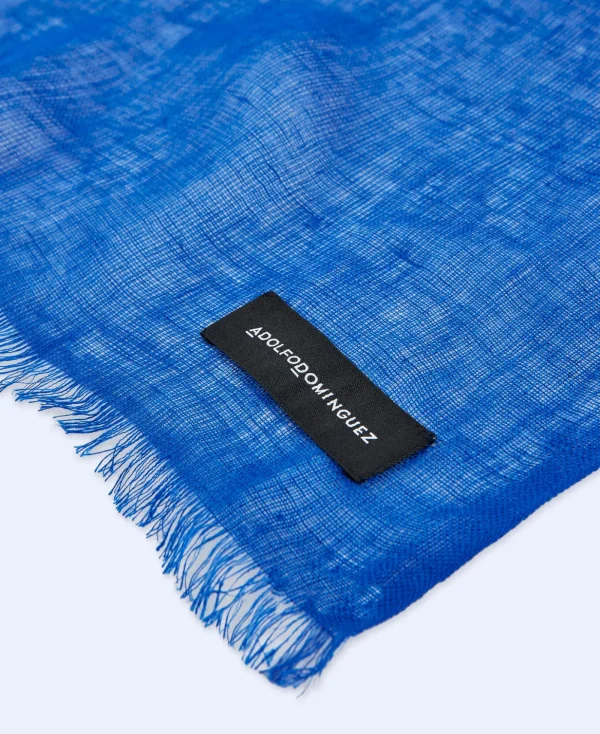 Adolfo Dominguez Foulard*Etole En Lin Europeen Responsable Cobalt