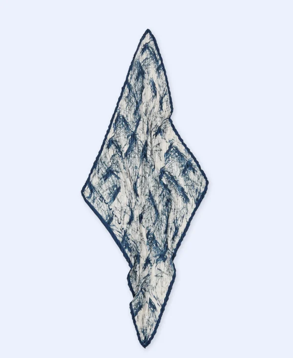 Adolfo Dominguez Foulard*Foulard Bandana Imprime Bleu