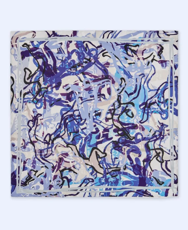 Adolfo Dominguez Foulard*Foulard Imprime Bleu Electrique