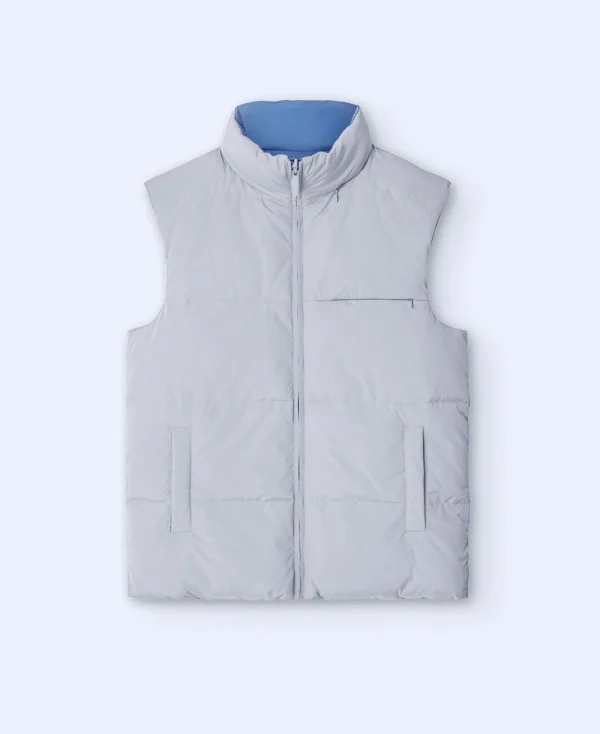 Adolfo Dominguez Vêtements D'Extérieur*Gilet Matelasse Reversible En Nylon Bleu Matisse