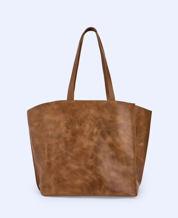 Adolfo Dominguez Sacs*Grand Sac Cabas En Craquele Cuir