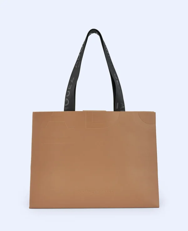 Adolfo Dominguez Sacs*Grand Sac En Matiere Recyclee Cuir Clair