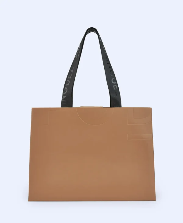 Adolfo Dominguez Sacs*Grand Sac En Matiere Recyclee Cuir Clair