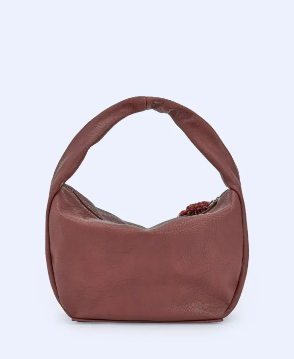 Adolfo Dominguez Sacs*Grand Sac Hobo A Texture Granulaire Marron