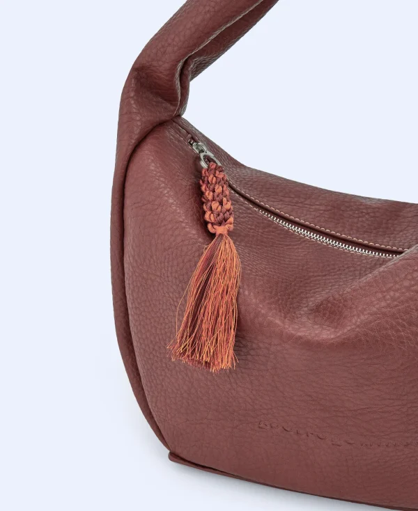 Adolfo Dominguez Sacs*Grand Sac Hobo A Texture Granulaire Marron