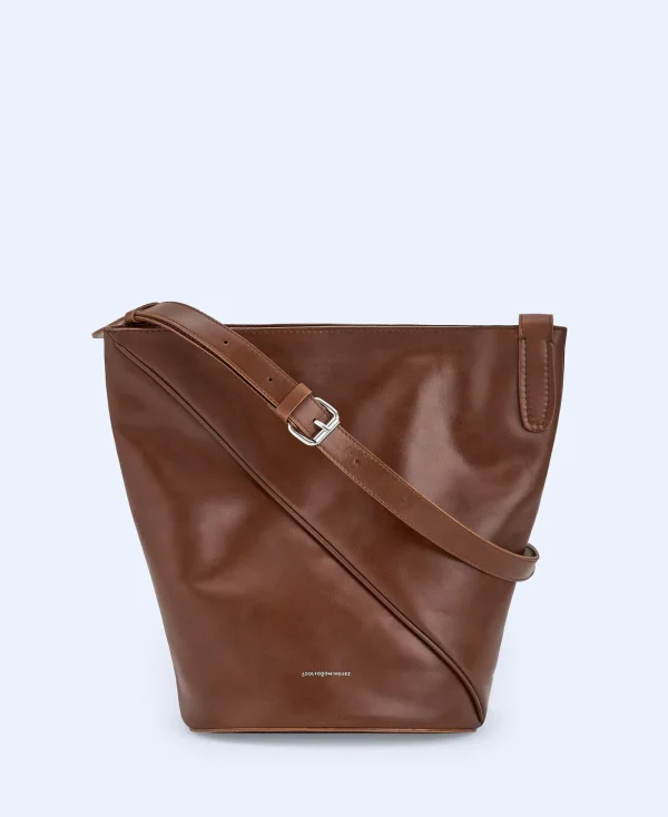 Adolfo Dominguez Sacs*Grand Sac Hobo En Cuir Responsable Cuir Fonce