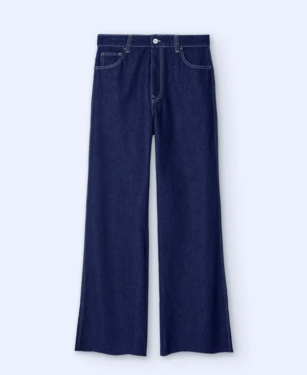 Adolfo Dominguez Pantalons*Jean Coupe Ample Bleu Denim