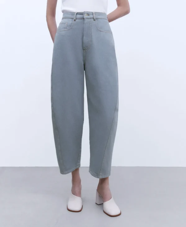 Adolfo Dominguez Pantalons*Jeans Banane En Coton Gris Clair