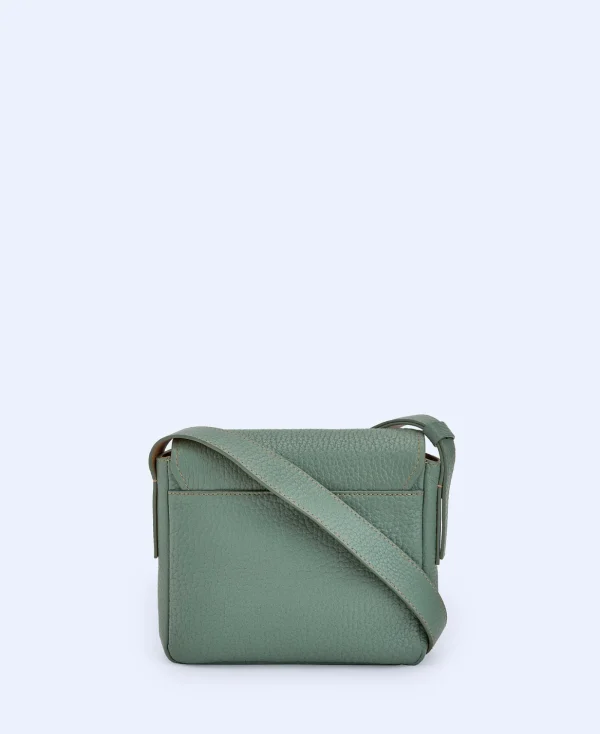 Adolfo Dominguez Sacs*Mini Sac A Bandouliere En Cuir Responsable Bleu Vert