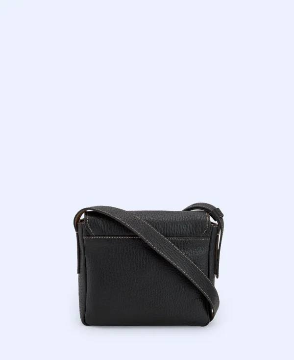 Adolfo Dominguez Sacs*Mini Sac A Bandouliere En Cuir Responsable Noir