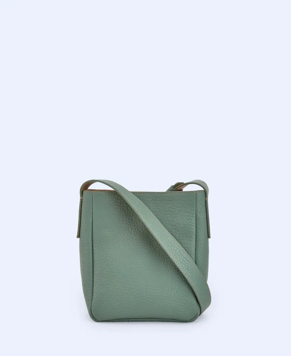 Adolfo Dominguez Sacs*Mini Sac Hobo En Cuir Responsable Bleu Vert