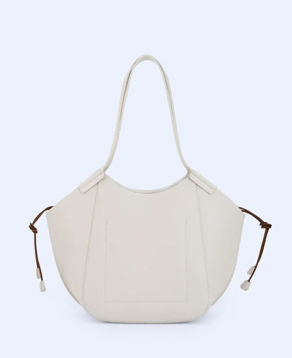 Adolfo Dominguez Sacs*Mini Sac Shopper En Cuir De Vachette Ecru