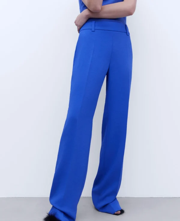 Adolfo Dominguez Pantalons*Pantalon A Pinces Uni Bleu