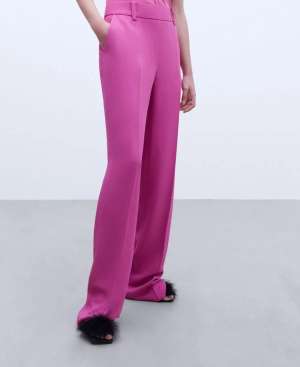 Adolfo Dominguez Pantalons*Pantalon A Pinces Uni Rose