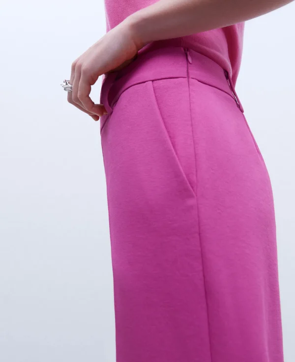 Adolfo Dominguez Pantalons*Pantalon A Pinces Uni Rose