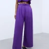 Adolfo Dominguez Pantalons*Pantalon Ample En Coton Violet