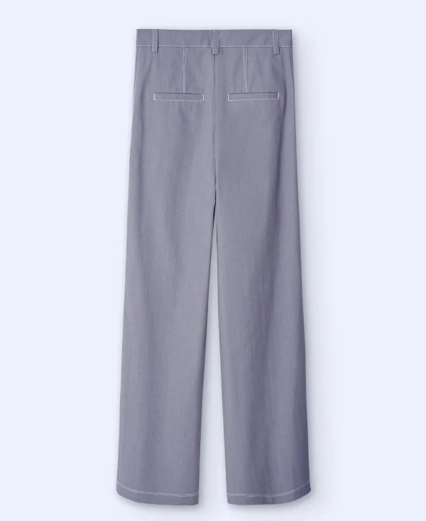 Adolfo Dominguez Pantalons*Pantalon Ample En Tissu De Coton. Gris