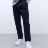 Adolfo Dominguez Pantalons*Pantalon Chino A Pinces En Coton Noir