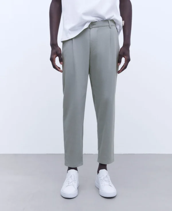 Adolfo Dominguez Pantalons*Pantalon Chino Ample Avec Pinces Gris Clair