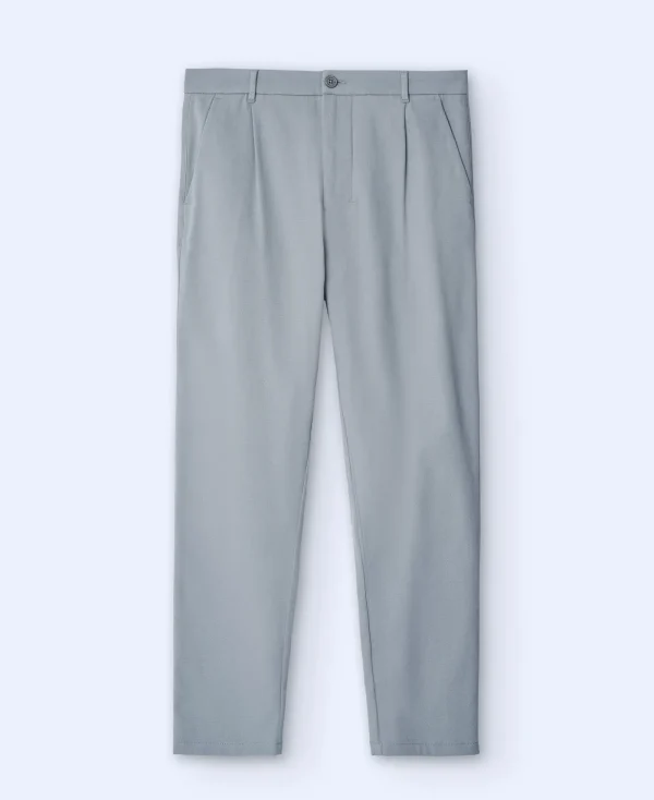 Adolfo Dominguez Pantalons*Pantalon Chino Ample Avec Pinces Gris Clair