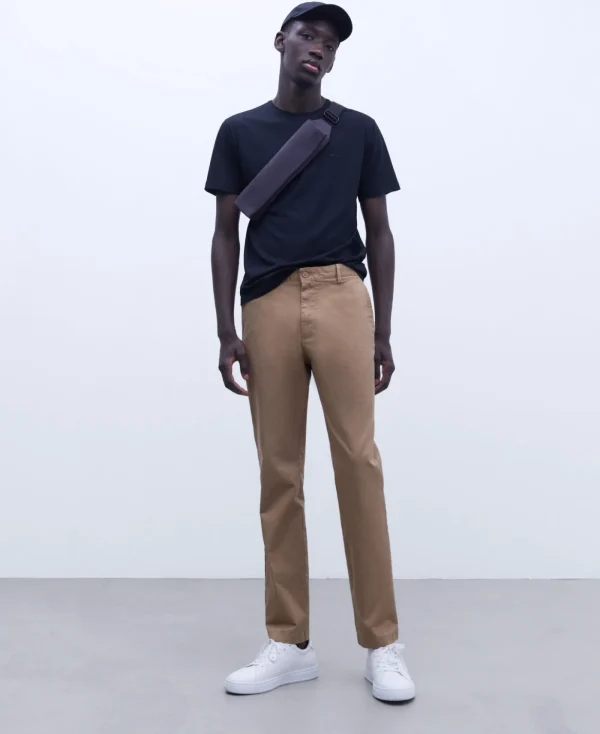 Adolfo Dominguez Pantalons*Pantalon Chino En Coton Serge Camel