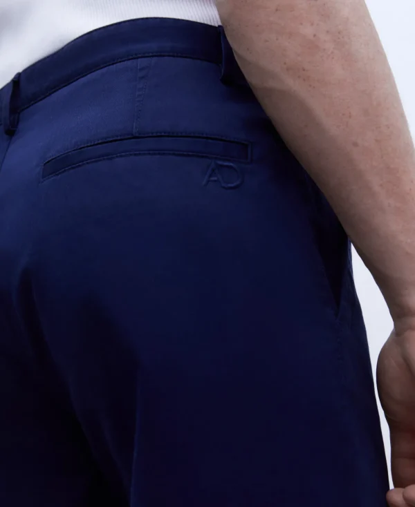 Adolfo Dominguez Pantalons*Pantalon Chino En Coton Serge Bleu Marine