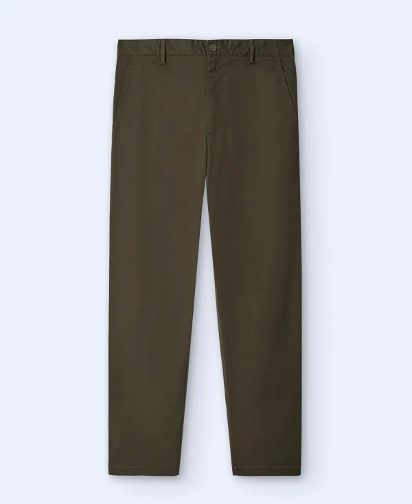 Adolfo Dominguez Pantalons*Pantalon Chino En Coton Serge Kaki