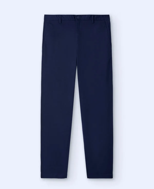 Adolfo Dominguez Pantalons*Pantalon Chino En Coton Serge Bleu Marine