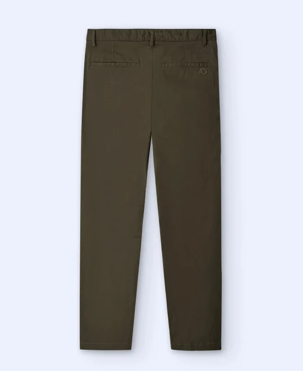 Adolfo Dominguez Pantalons*Pantalon Chino En Coton Serge Kaki