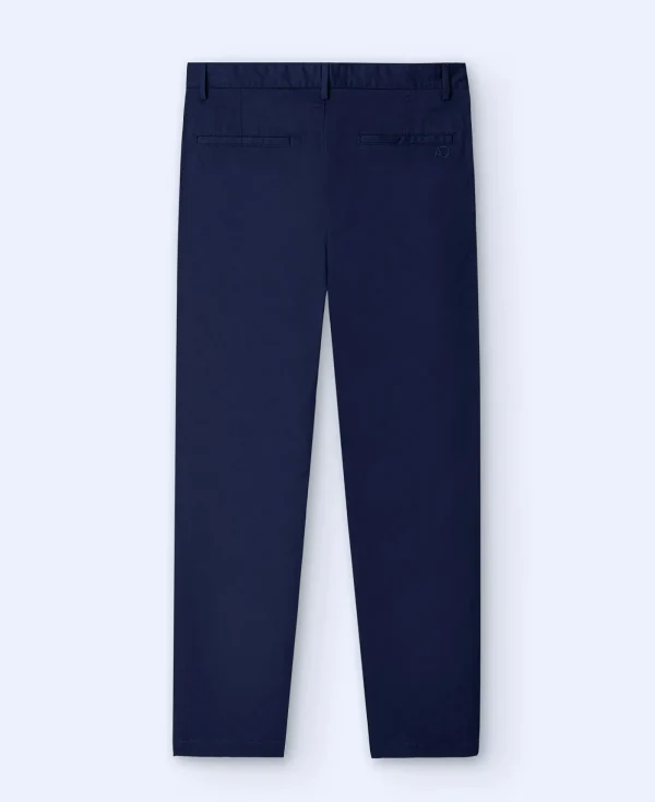 Adolfo Dominguez Pantalons*Pantalon Chino En Coton Serge Bleu Marine