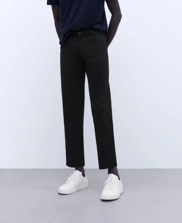 Adolfo Dominguez Pantalons*Pantalon Chino Slim Fit En Serge Noir