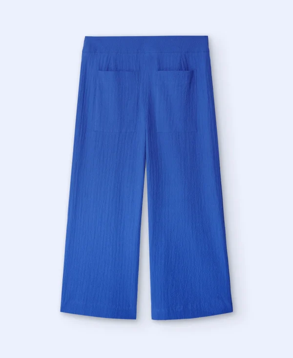 Adolfo Dominguez Pantalons*Pantalon Coupe Ample En Coton Bleu