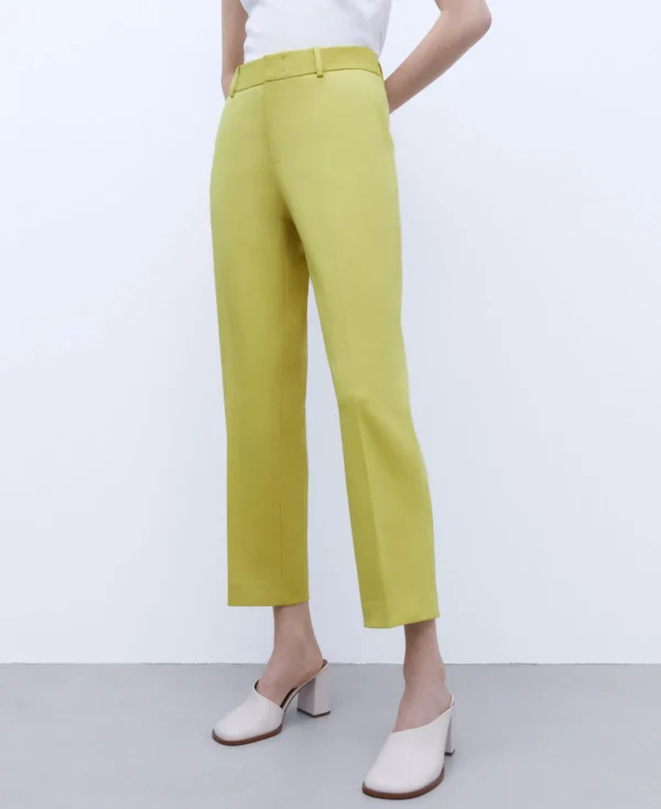 Adolfo Dominguez Pantalons*Pantalon Coupe Droite Jaune Fonce