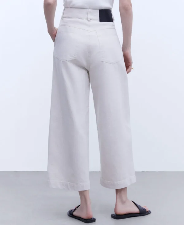 Adolfo Dominguez Pantalons*Pantalon Denim En Coton Et Lin Ecru