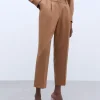 Adolfo Dominguez Pantalons*Pantalon Droit A Pinces Camel