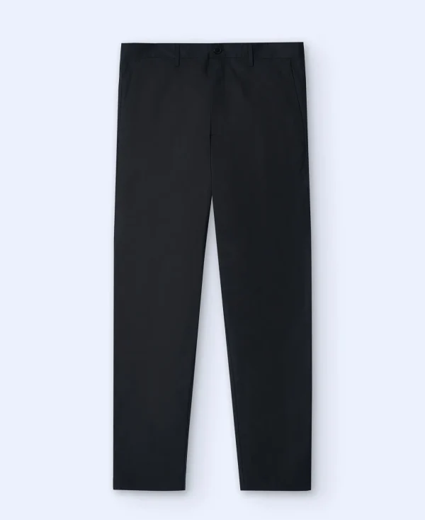 Adolfo Dominguez Pantalons*Pantalon Droit En Popeline De Coton Noir