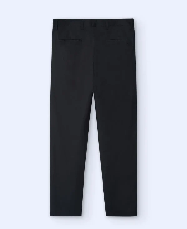 Adolfo Dominguez Pantalons*Pantalon Droit En Popeline De Coton Noir