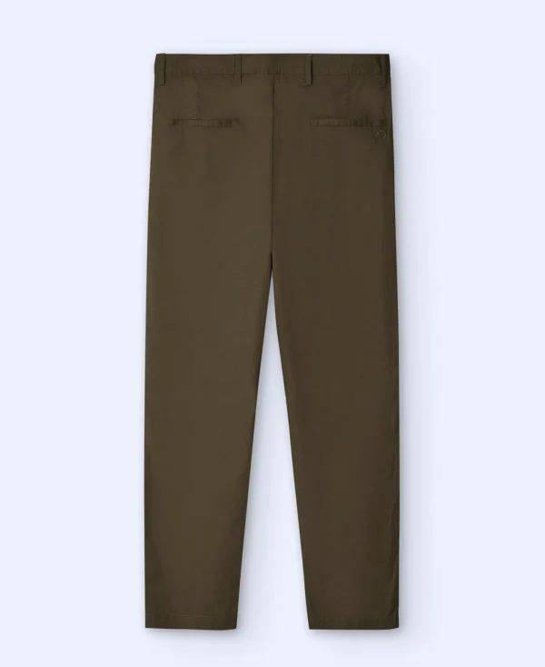 Adolfo Dominguez Pantalons*Pantalon Droit En Popeline De Coton Kaki