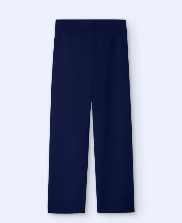 Adolfo Dominguez Maille*Pantalon En Maille Coupe Droite Bleu Marine