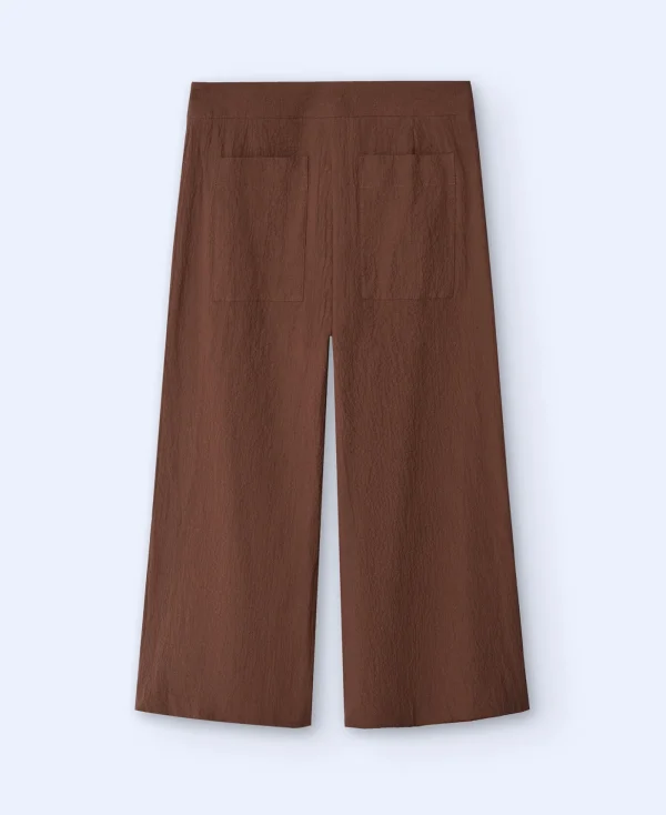 Adolfo Dominguez Pantalons*Pantalon En Seersucker De Coton. Marron